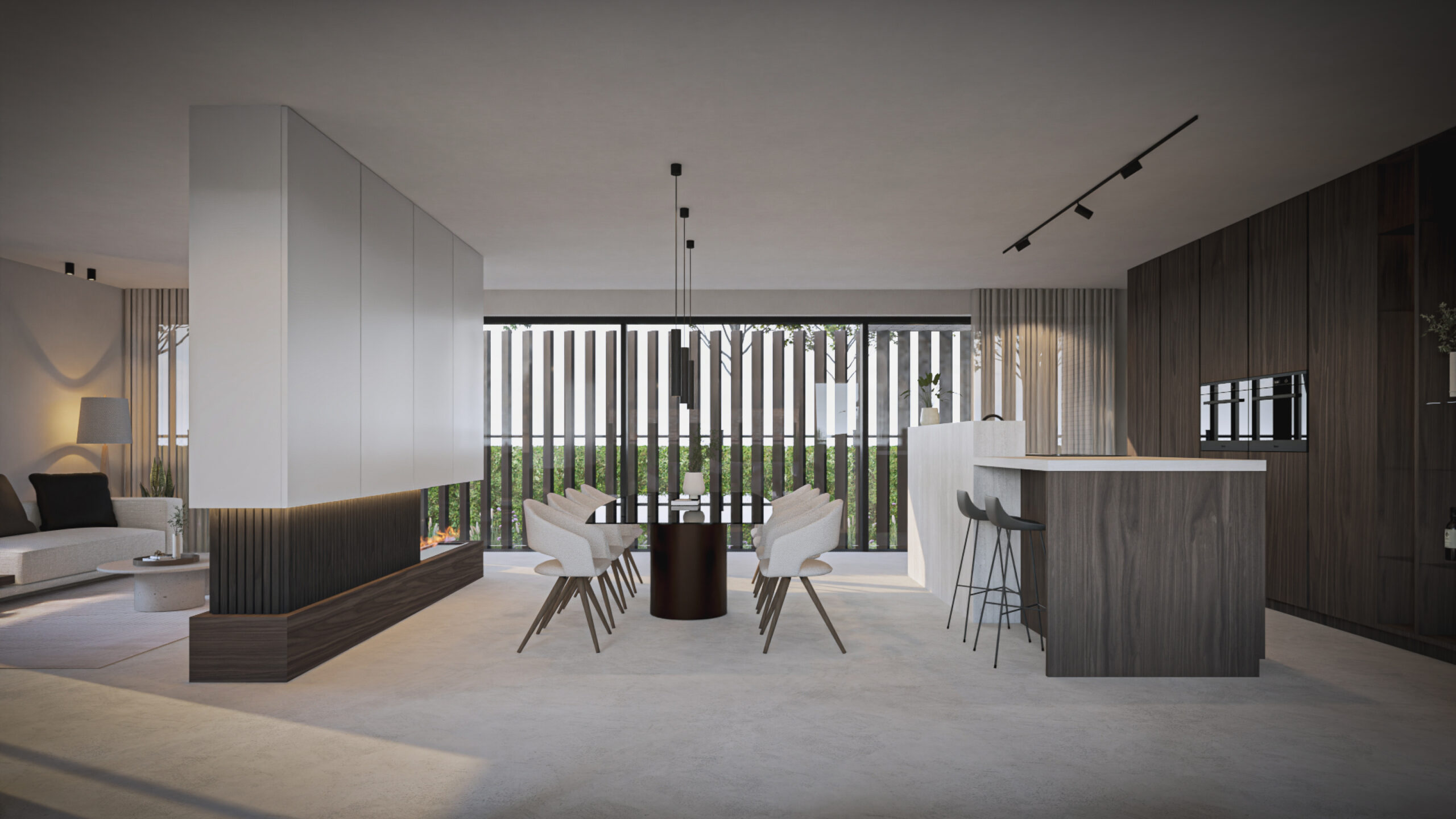 Interieur ontwerp van een keuken in een nieuwbouwwoning