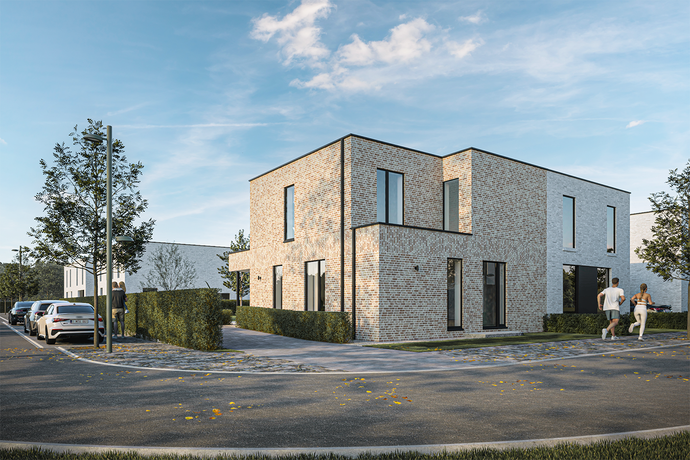 Modern interieur ontwerp met keukentafel en stoelen